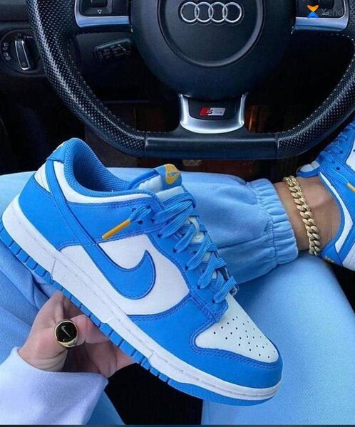 Sneakers unisex bleu et blanc