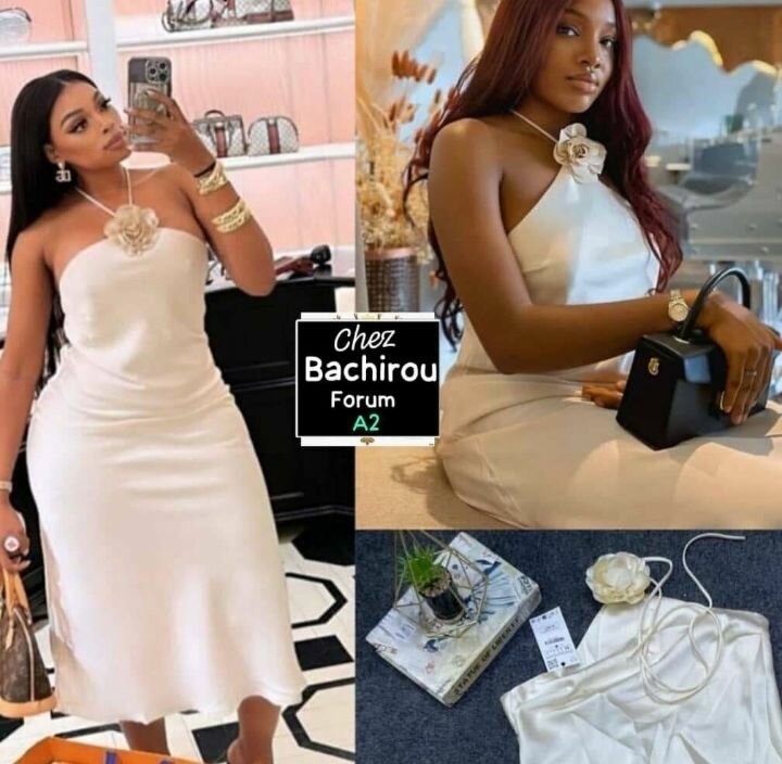 Robe Élégante en Satin Blanc