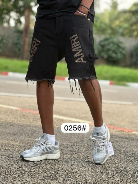 Short en jean noir décontracté