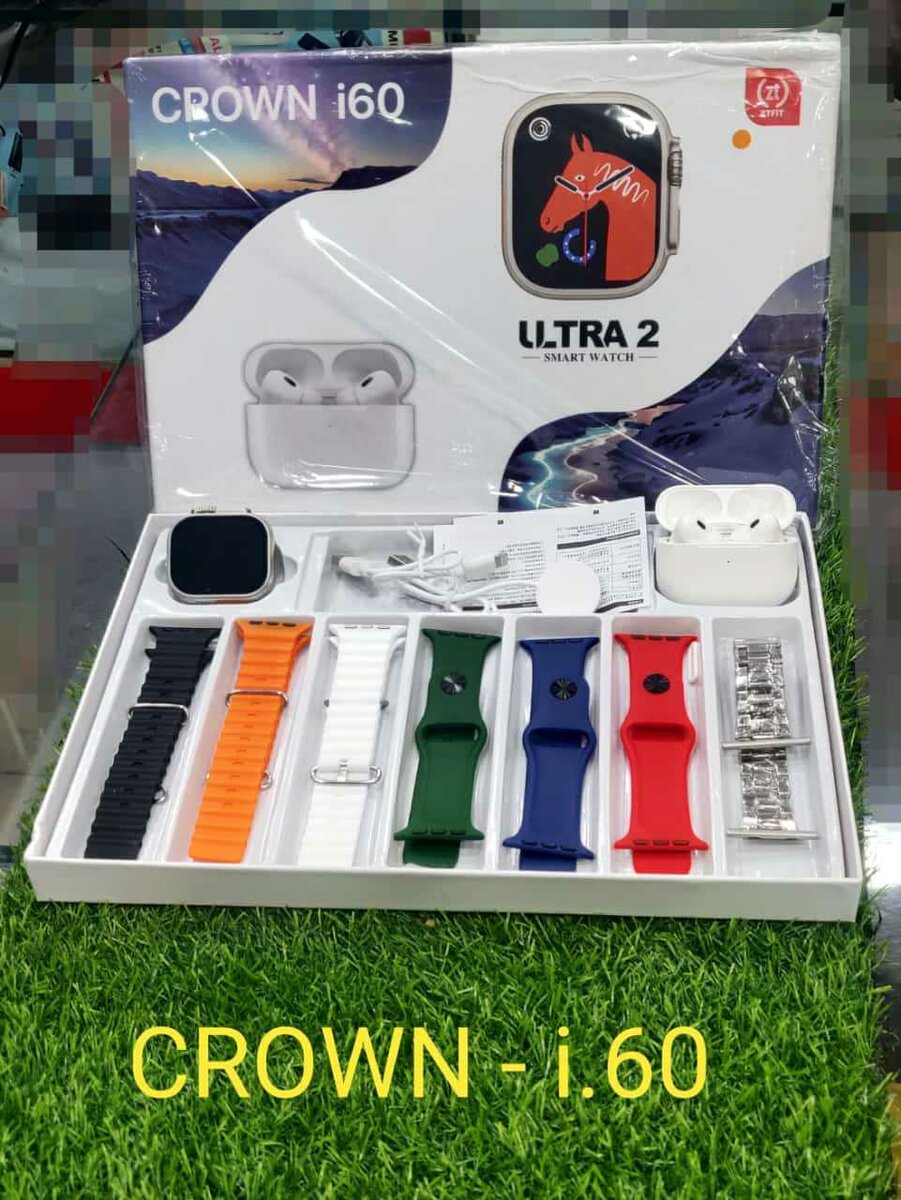 Ultra 2 smart watch full display with airpods and 7 strapes