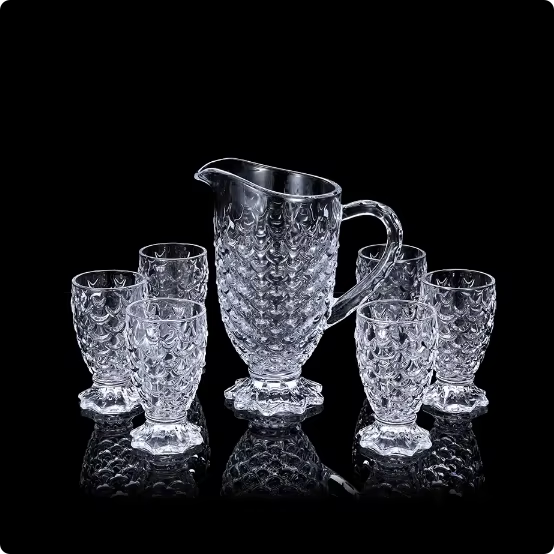Carafe en cristal avec 4 verres