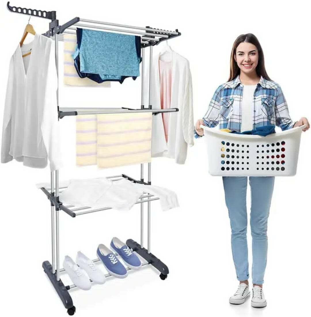 Clothes Drying Rack, 3 Layers Folding Clothes Rail