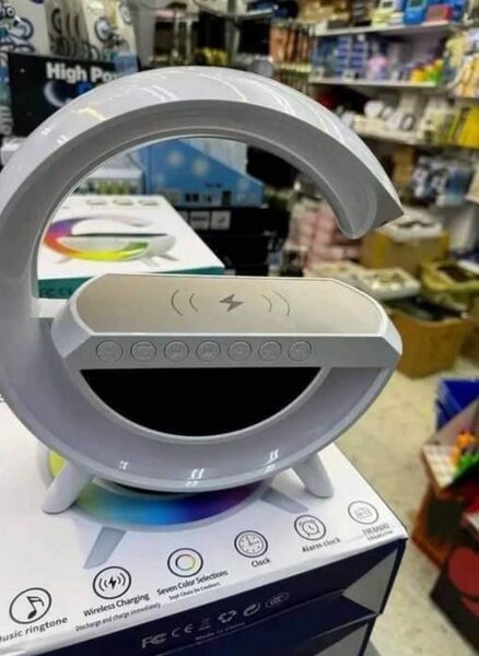 smart bluetooth speaker with wireless charger and LED rgb li