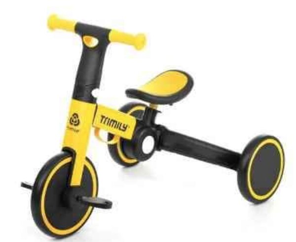 Tricycle pliable pour enfant 1 à 4 ans couleur jaune