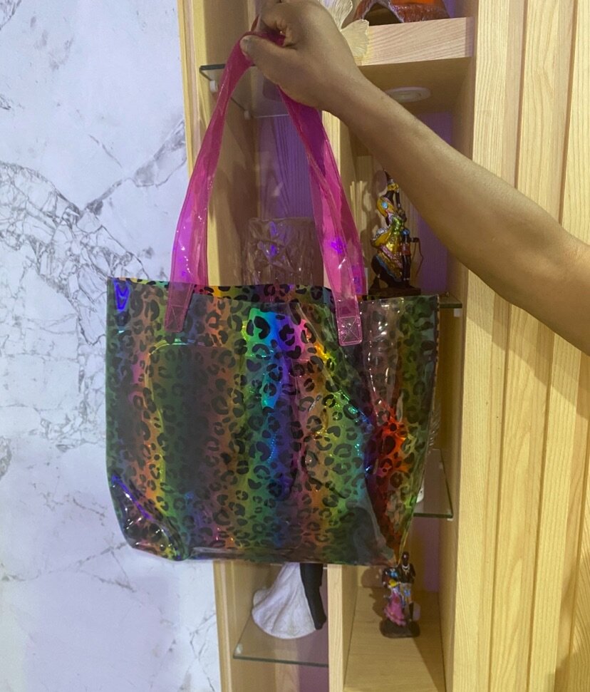 Sac cabas léopard multicolore