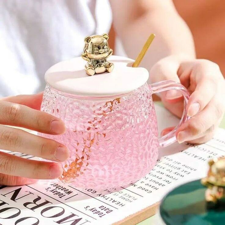 Tasse en verre ours mignon