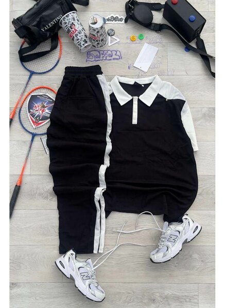 Ensemble sport chic noir et blanc