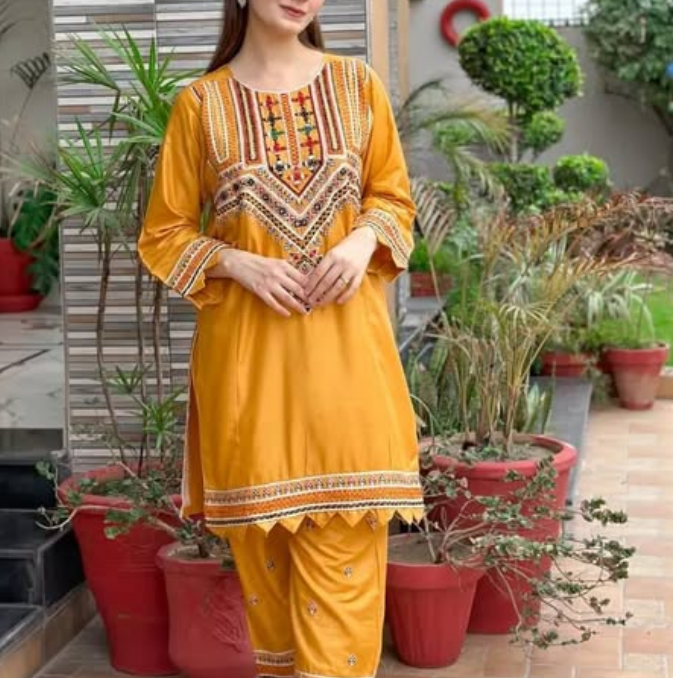 *Mirror Work Embroidery 2Pc*