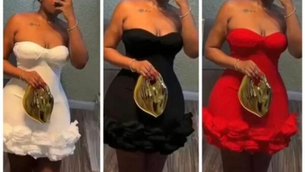 Robe moulante à volants