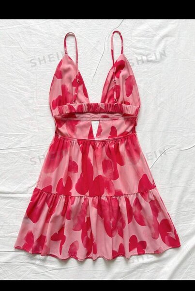 Spaghetti Strap V-Neck Hollow Out A-Lin Backless