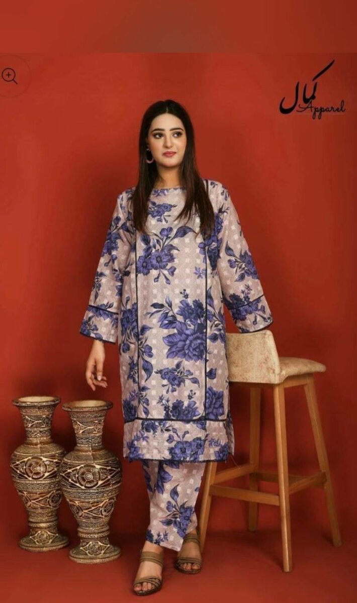 2 pieces stiched lawn