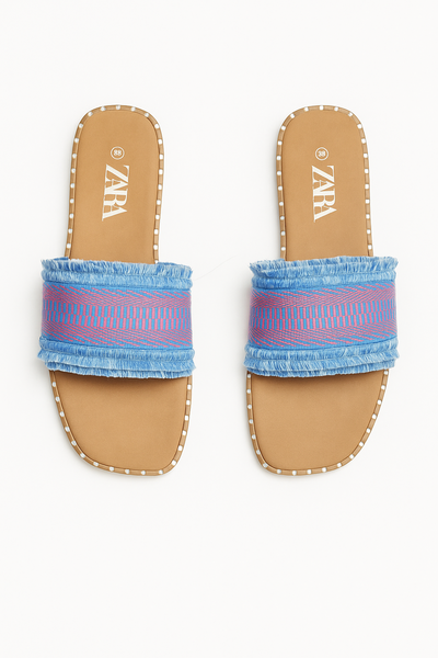 Sandales tissé multicolore