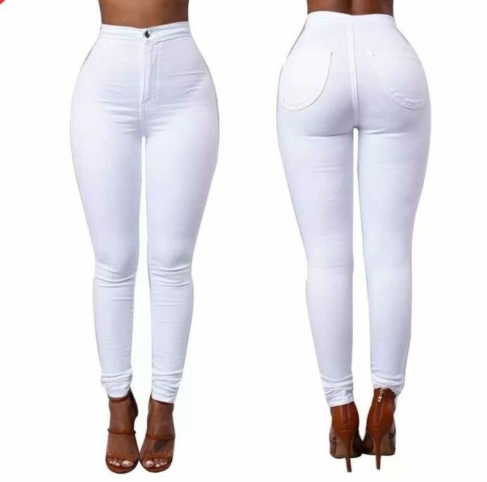 Pantalon blanc taille haute