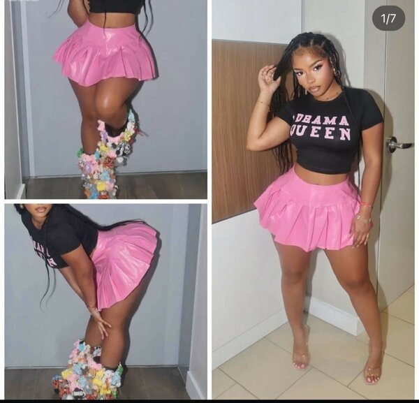 Seamless leather and jeans skirts