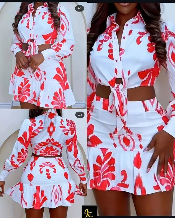 Robe chic rouge en coton