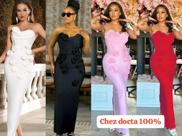 Robe élégante avec fleurs