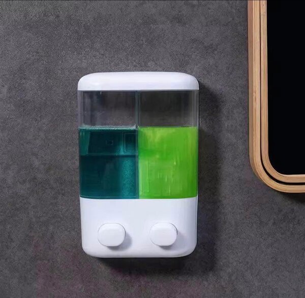 Distributeur de savon mural double