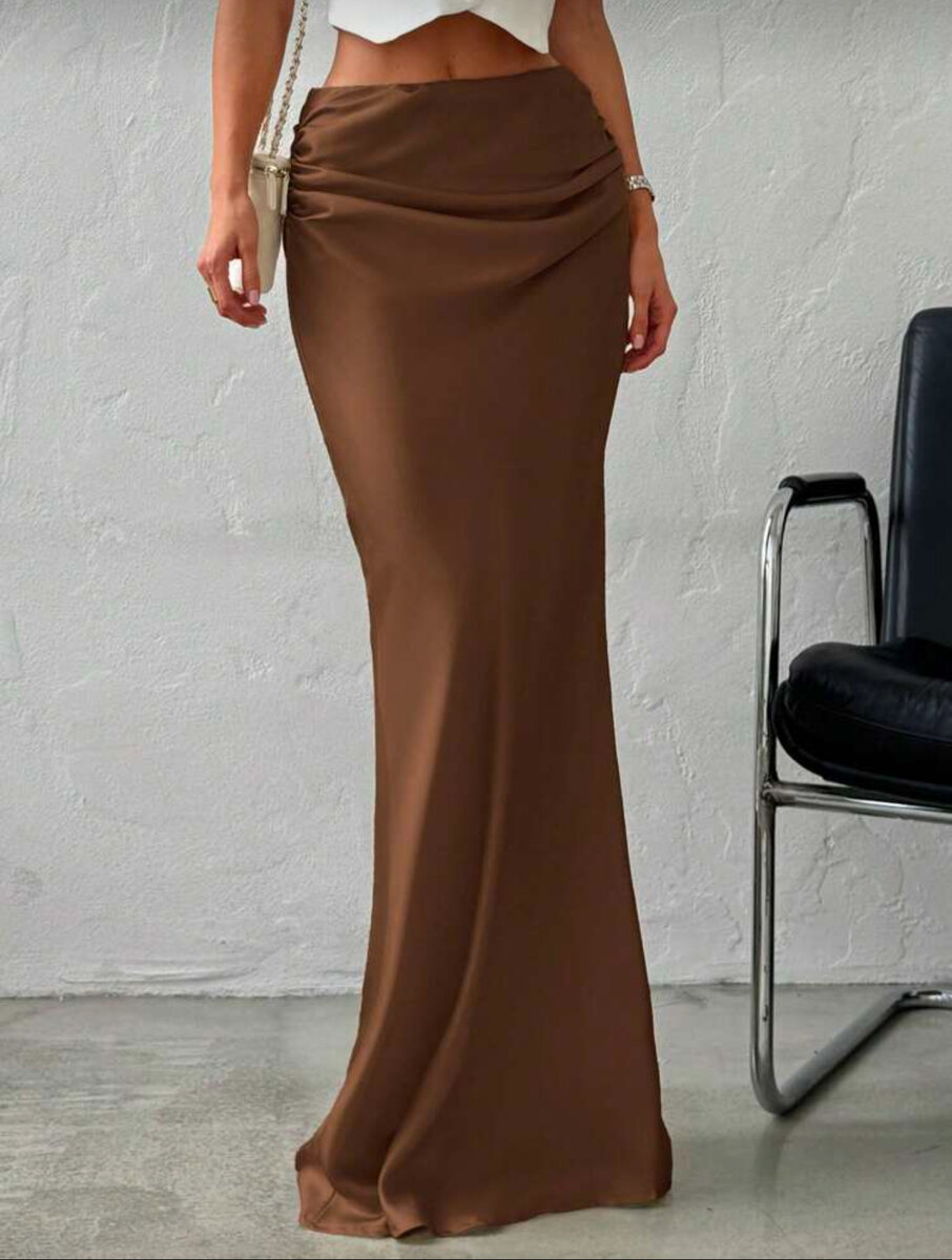 Jupe longue marron élégante