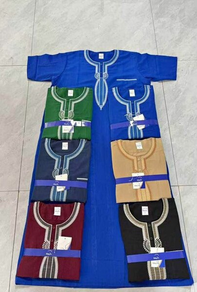 Caftan homme bleu avec broderie