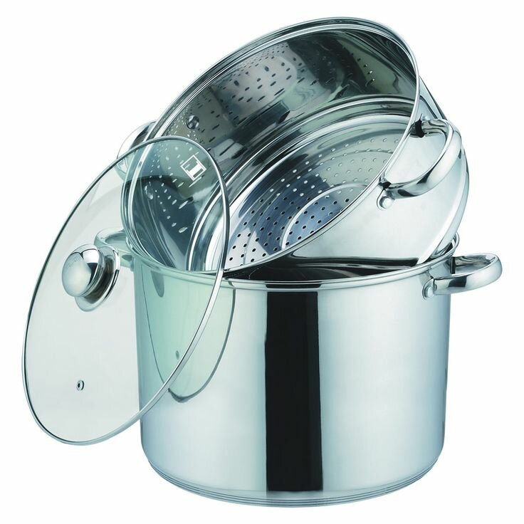 Cuit-vapeur inox avec couvercle