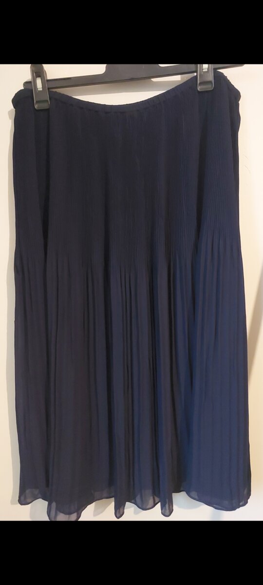 Navy Blue Knife Pleat Skirt