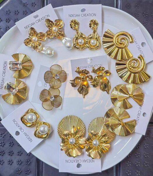 Boucles d'oreilles en acier inoxydable doré