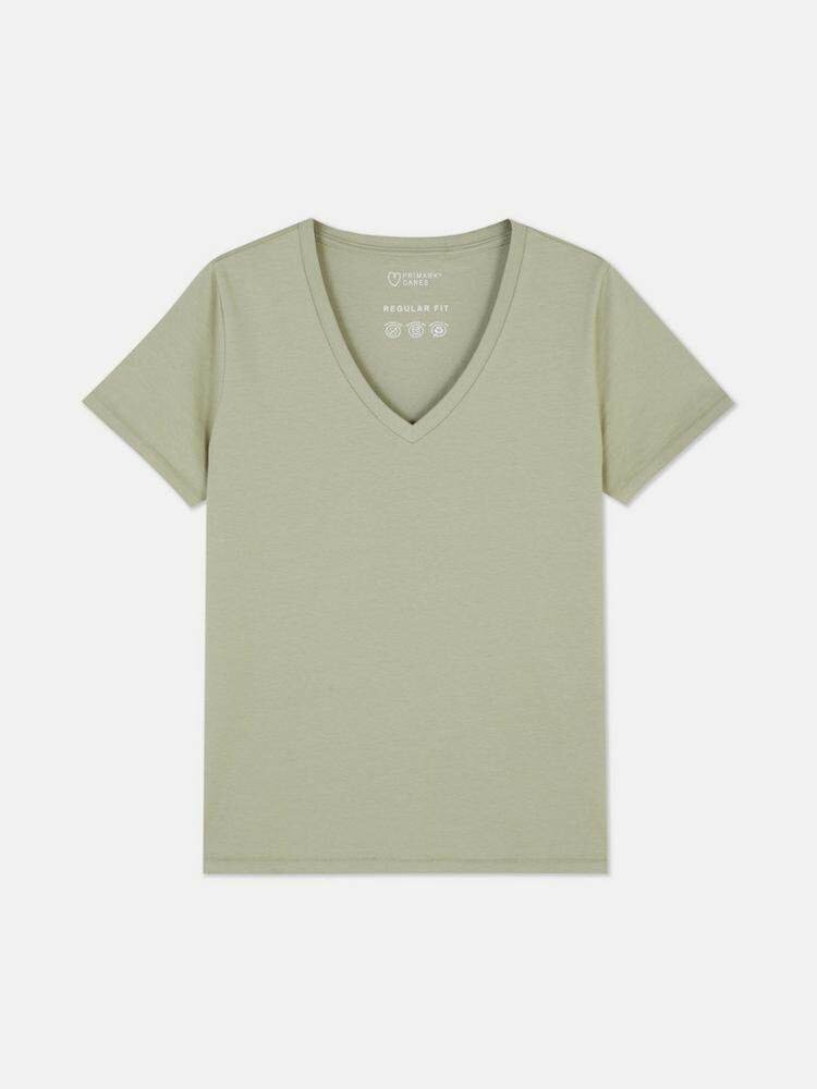 T-shirt col V en coton doux