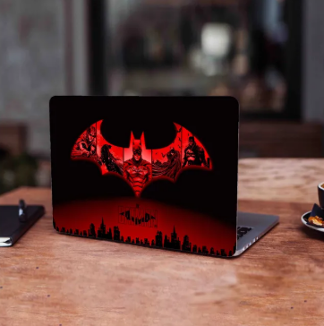Batman Bat Logo background Laptop Back Vinyl Skin Sticker 13 13.3 14.6 15 15.4 15.6 Inches Laptop Skin Stickers