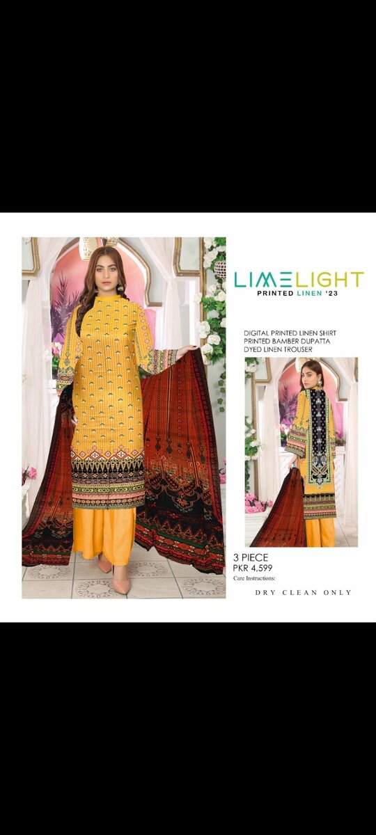 Winter Collection Linen 3 Pc unstitched  Suit