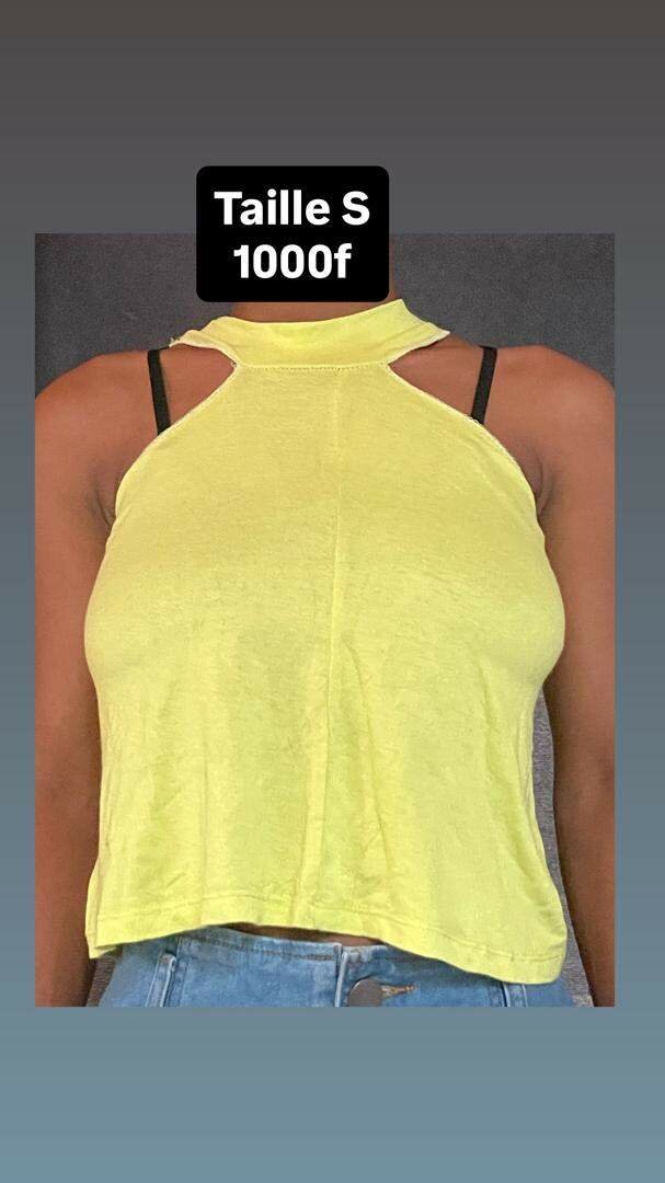 Top sans manches jaune S