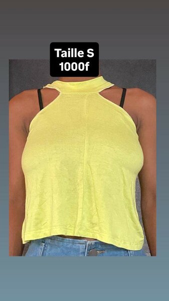 Top sans manches jaune S