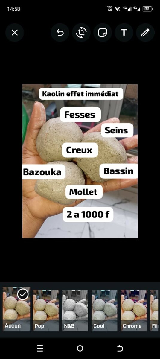 Kaolin naturel pour soins