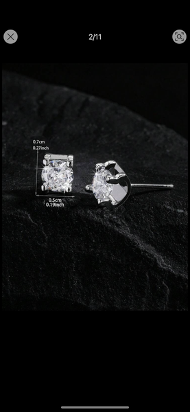 Boucles d'oreilles diamant en argent