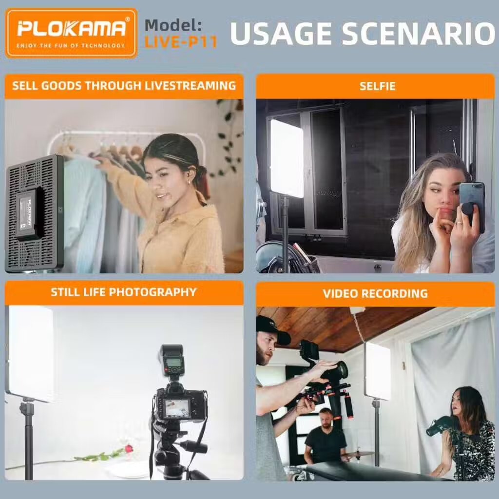 Plokama P11 LED Light Live Stream Stand - Adjustable