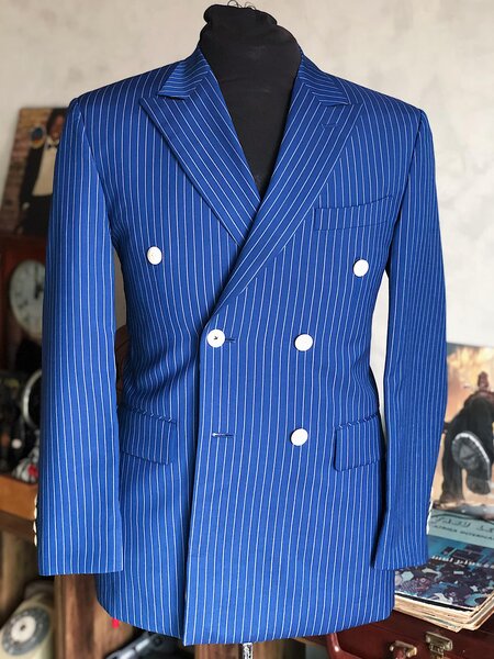 veste rayée homme gris et bleu L