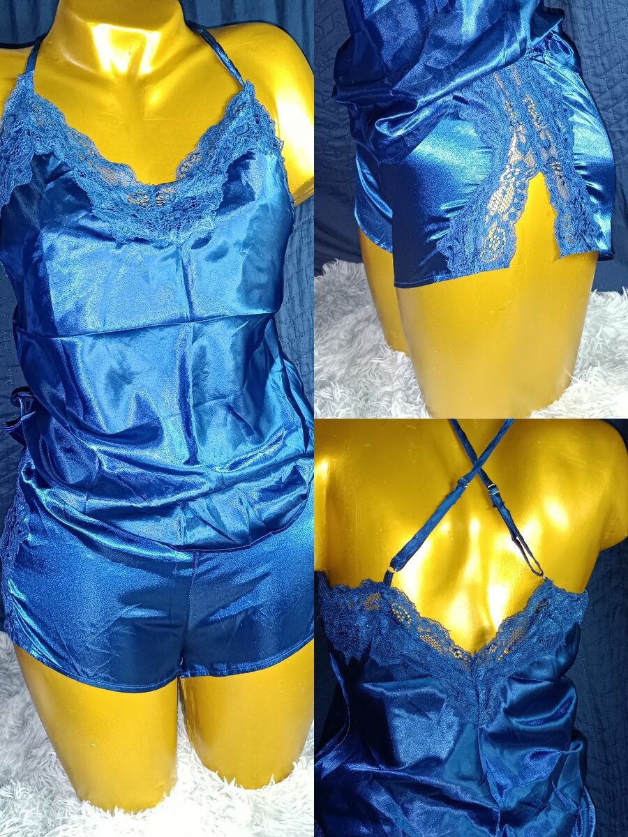 Pyjama Satin Dentelle Femme