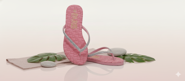 Tongs roses élégants pour femmes