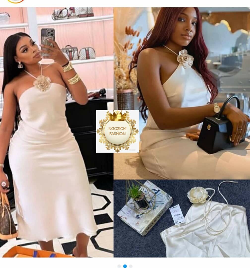 Robe Midi Élégante avec Fleur