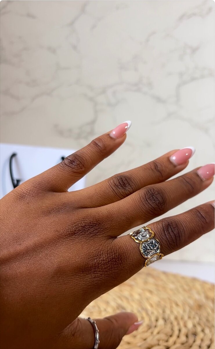 Bague en or bicolore élégant