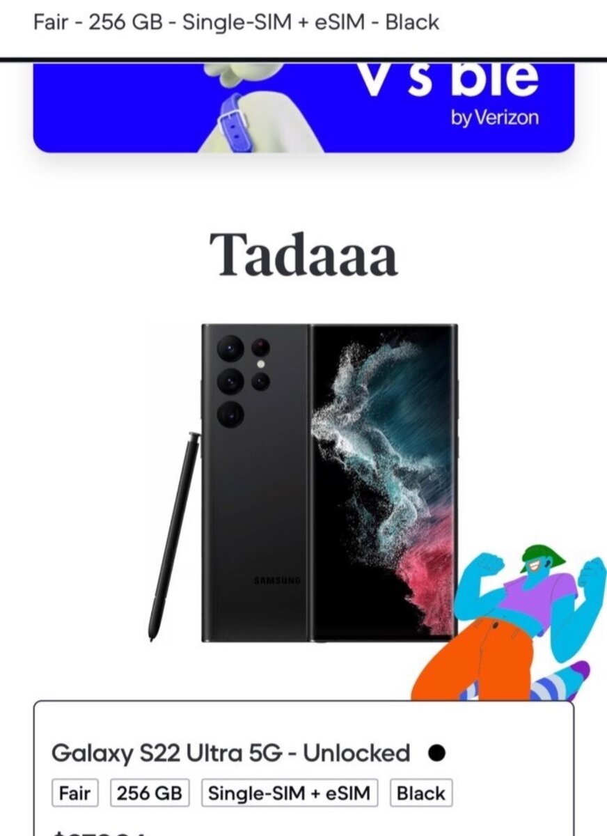 Samsung Galaxy S22 Ultra 5G 256gb black unlocked