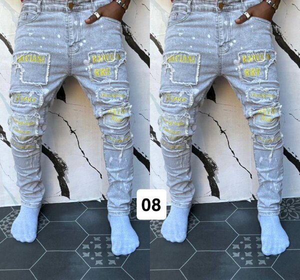 Jean patchwork tendance homme