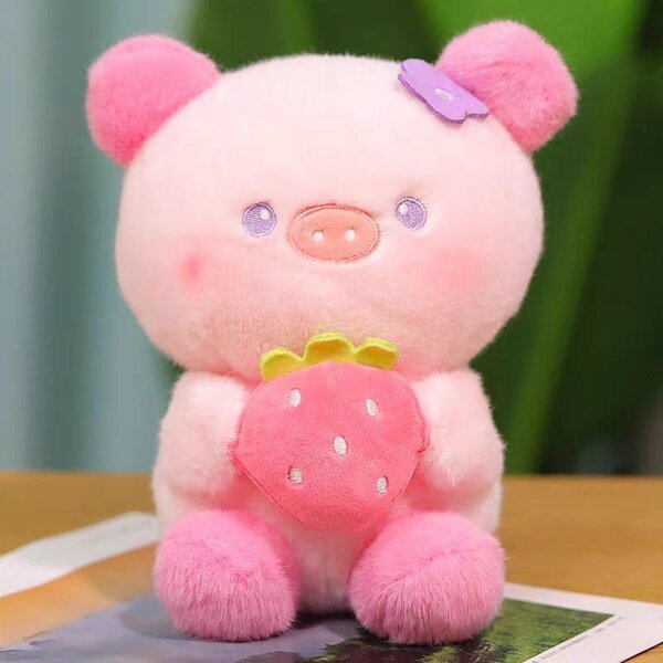 Peluche Cochon Fraise Doux