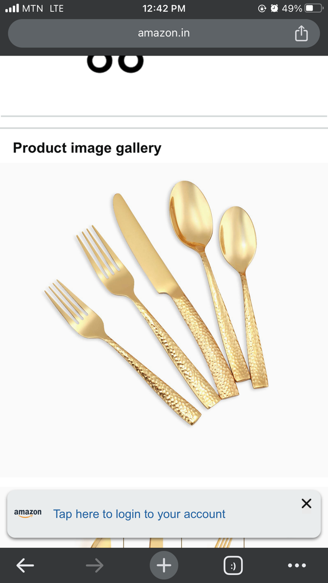 Cutlery set 20 pieces gold color