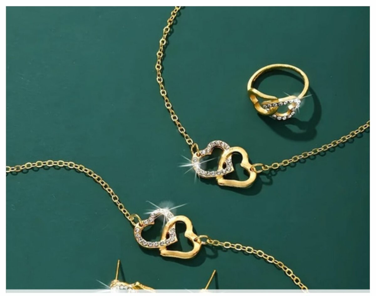 Elegant Heart Themed Importad Jewelry Set For Womens