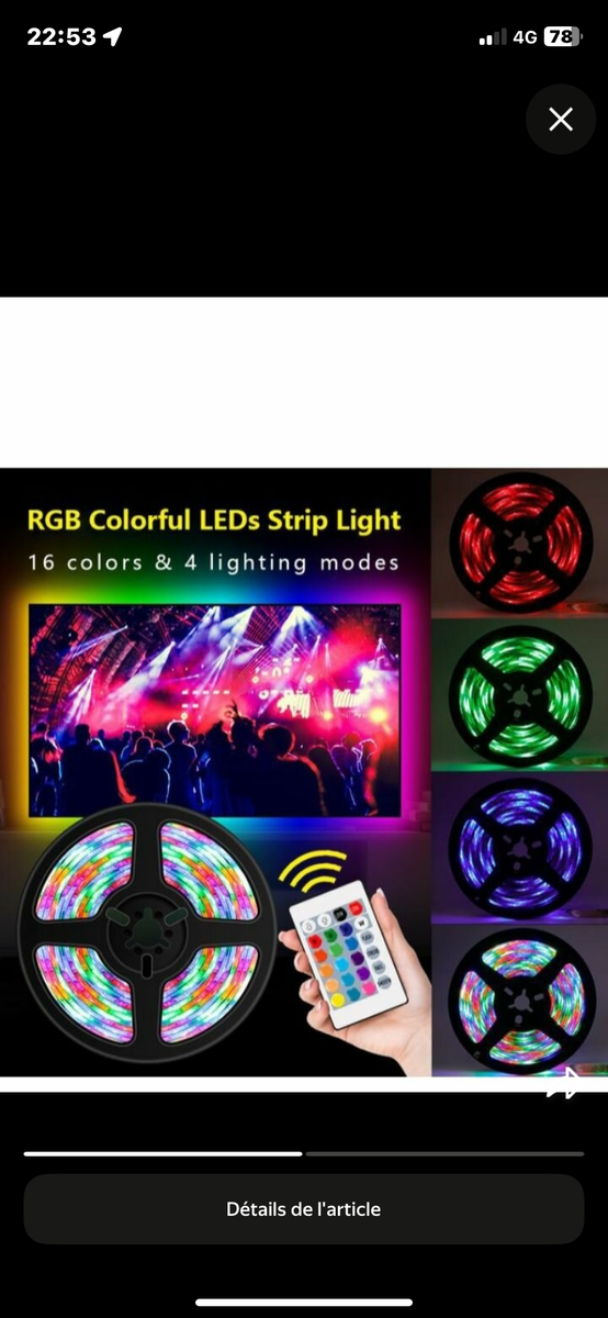 Bande LED RGB Colorée Télécommande