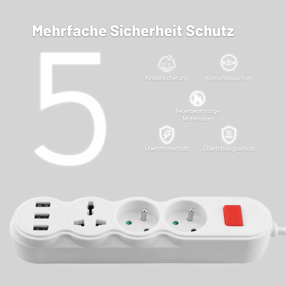 Bloc multiprise USB sécurisé