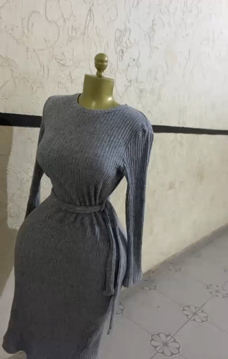 Robe Pull Côtelée Femme