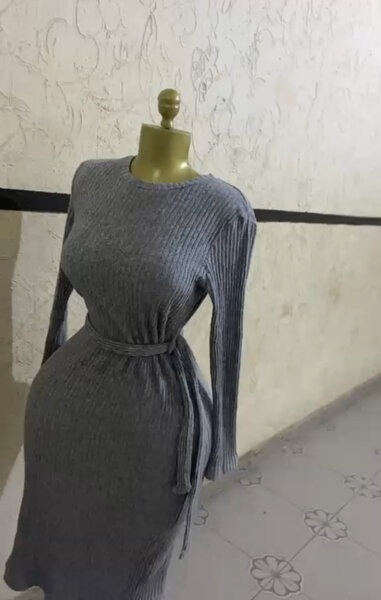 Robe Pull Côtelée Femme