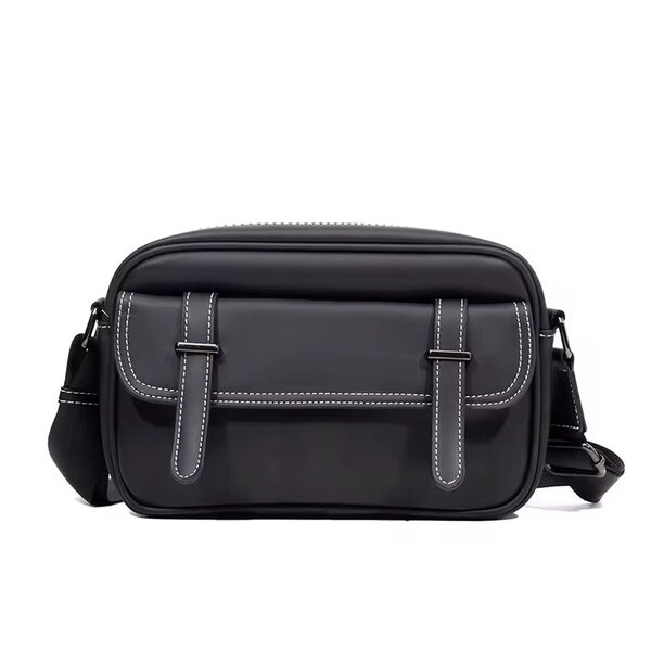 Sac bandoulière noir en cuir