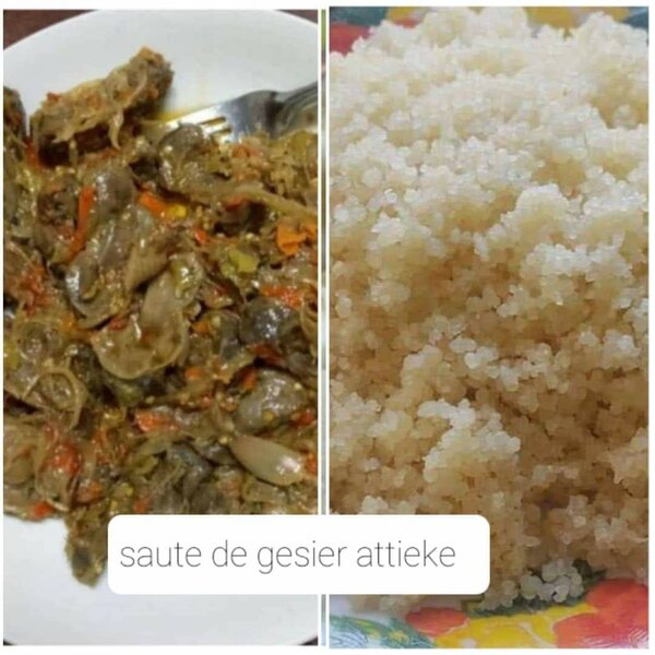 Sauté de Gésier et Attiéké